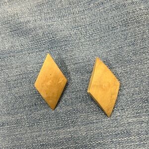Wooden diamond earrings